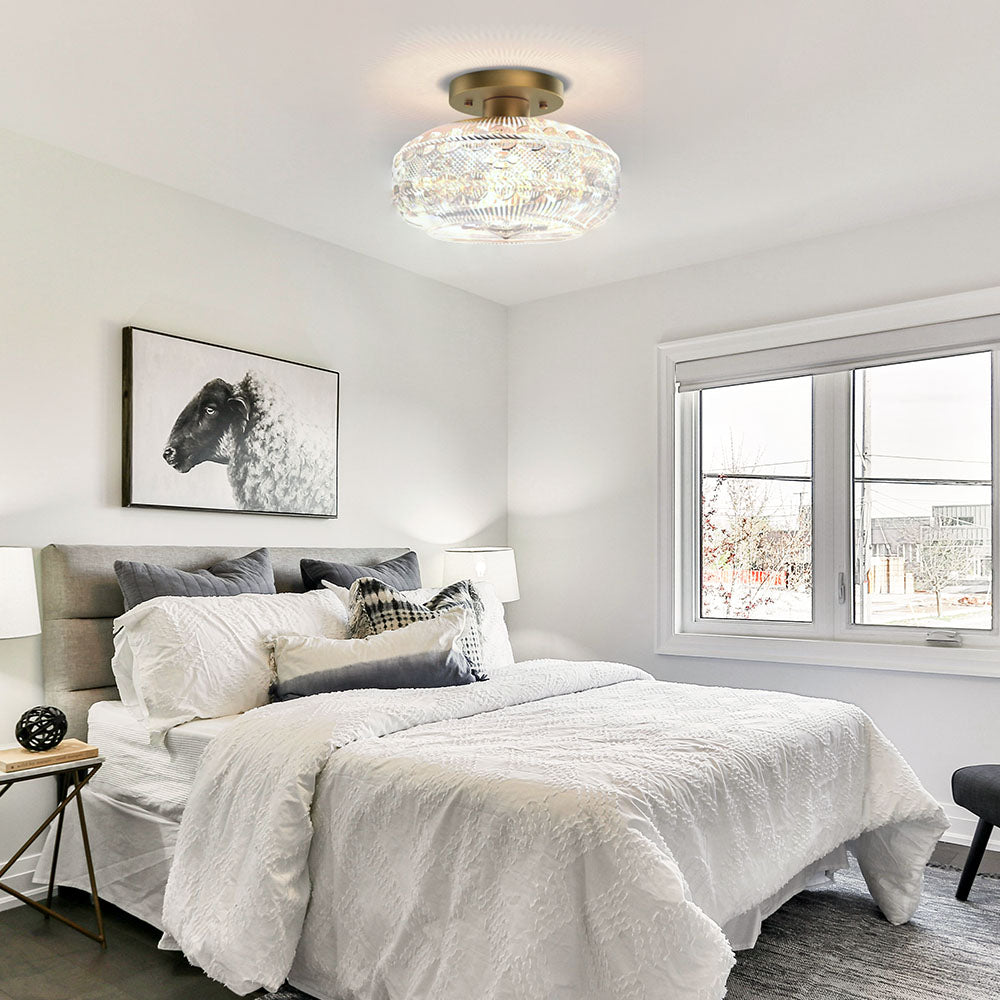 Luxury Minimalist Metal Glass Round Ceiling Light