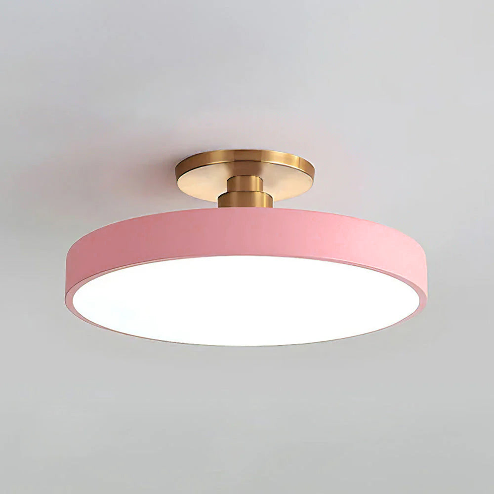 Modern Concise Circular LED Semi Flush Mount Ceiling Light