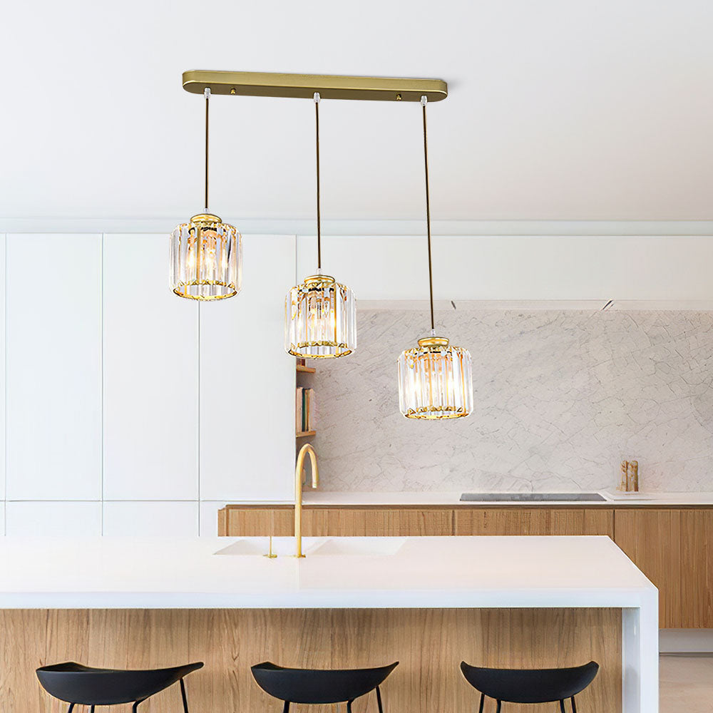 Simple Multi-Head Designer Crystal Kitchen Island Lamps