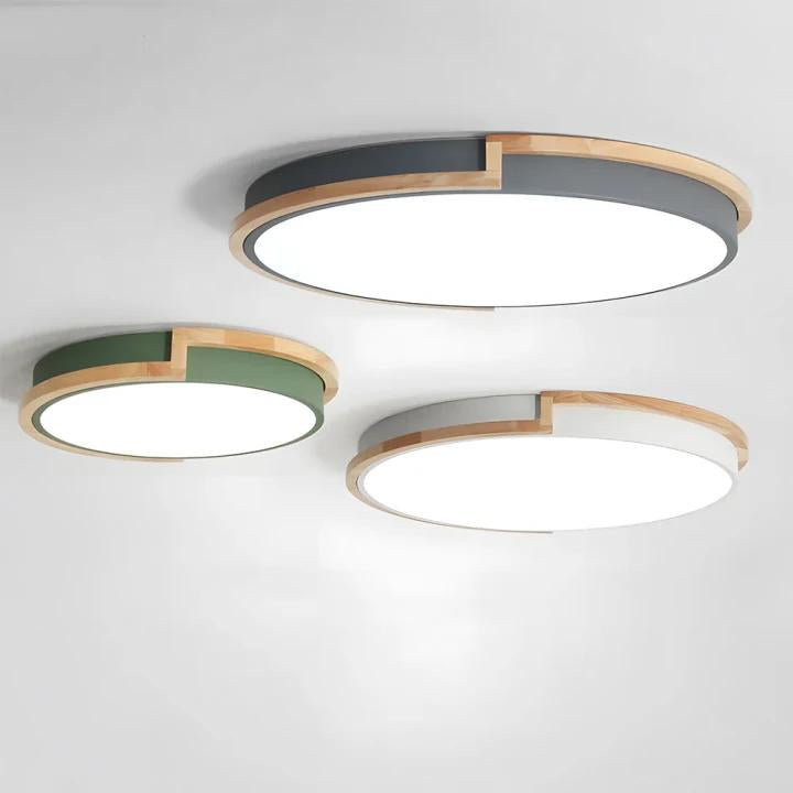 Contemporary Wood LED Flush Ceiling Lights For Bedroom