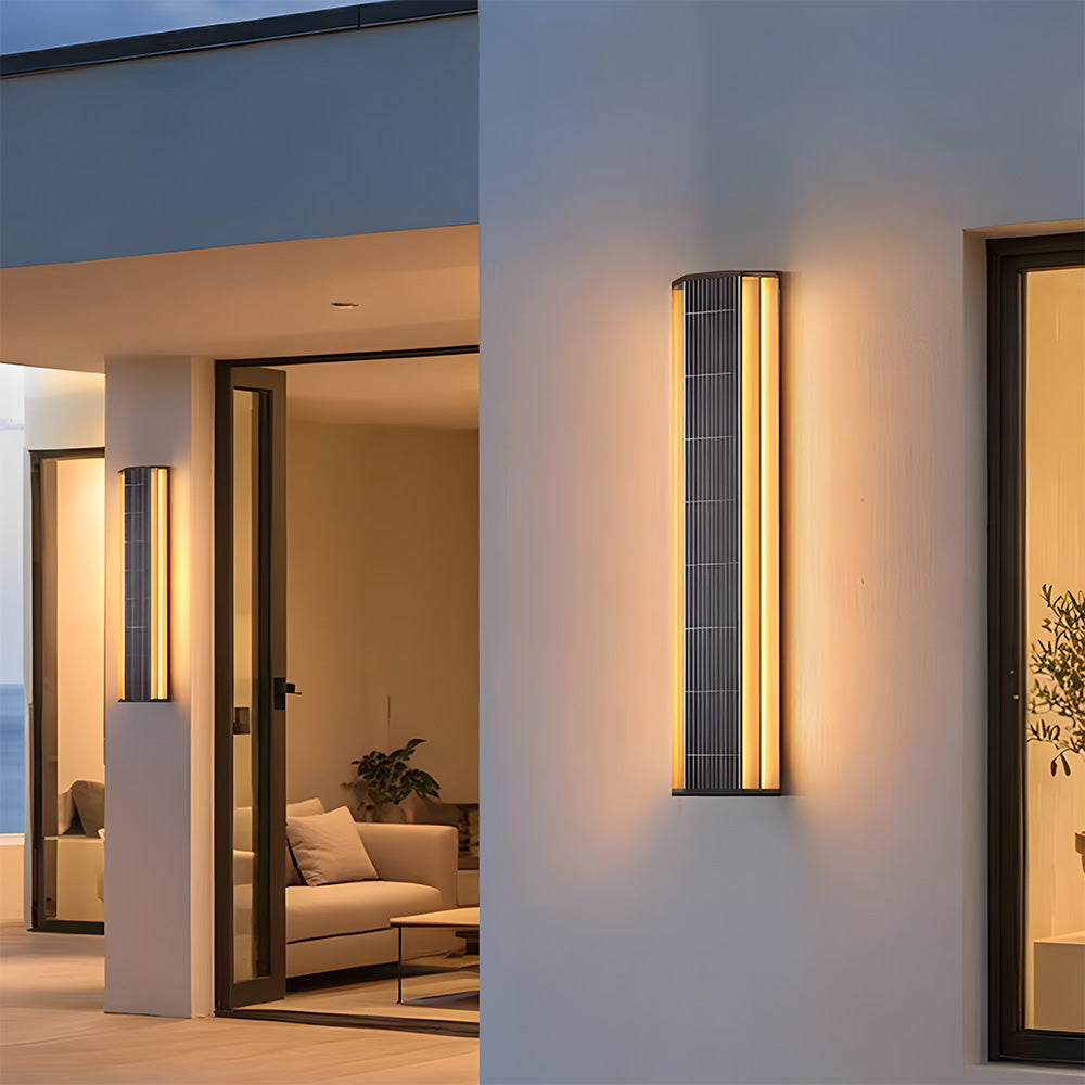 Modern Exterior Solar Wall Lights for House Garage Porch Patio, Dusk to Dawn