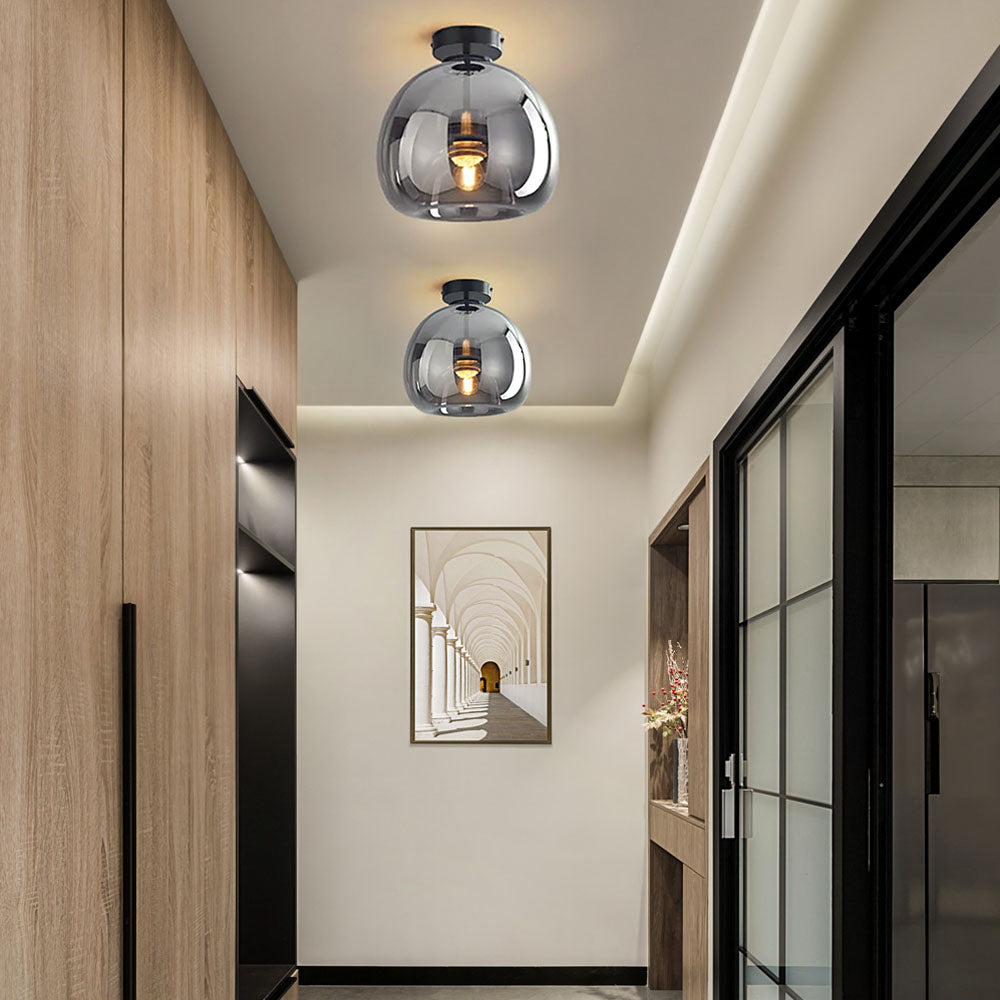 Retro Copper Glass Modern Ceiling Lights
