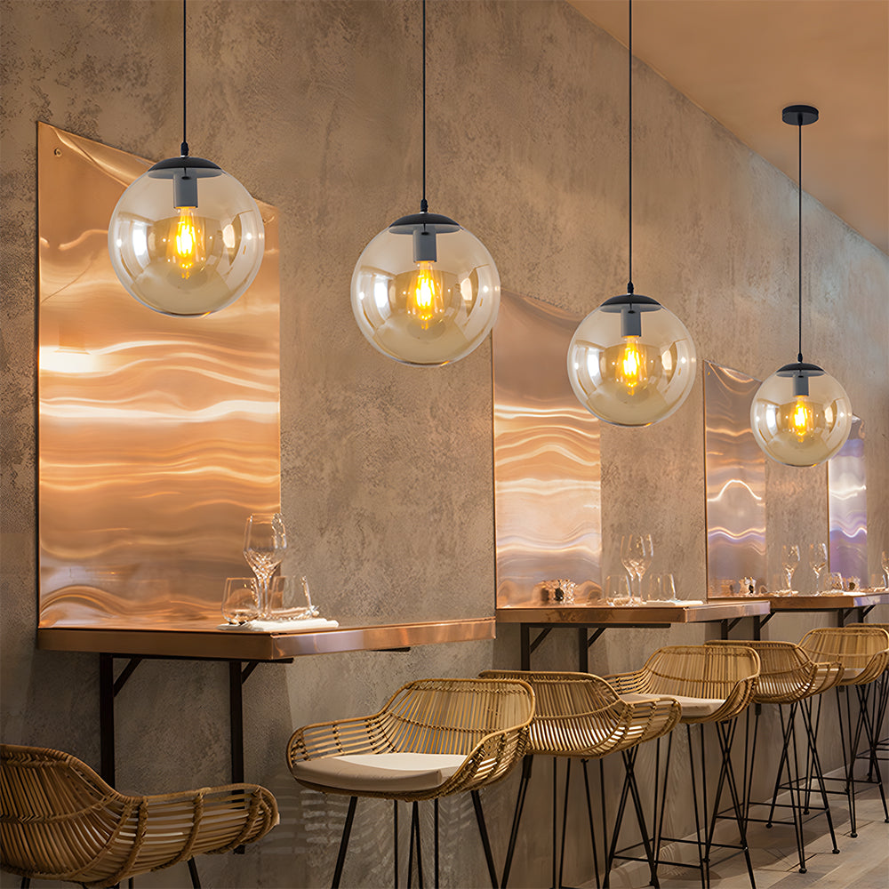 Modern Globe Pendant Light Sphere Glass For Living Room Kitchen