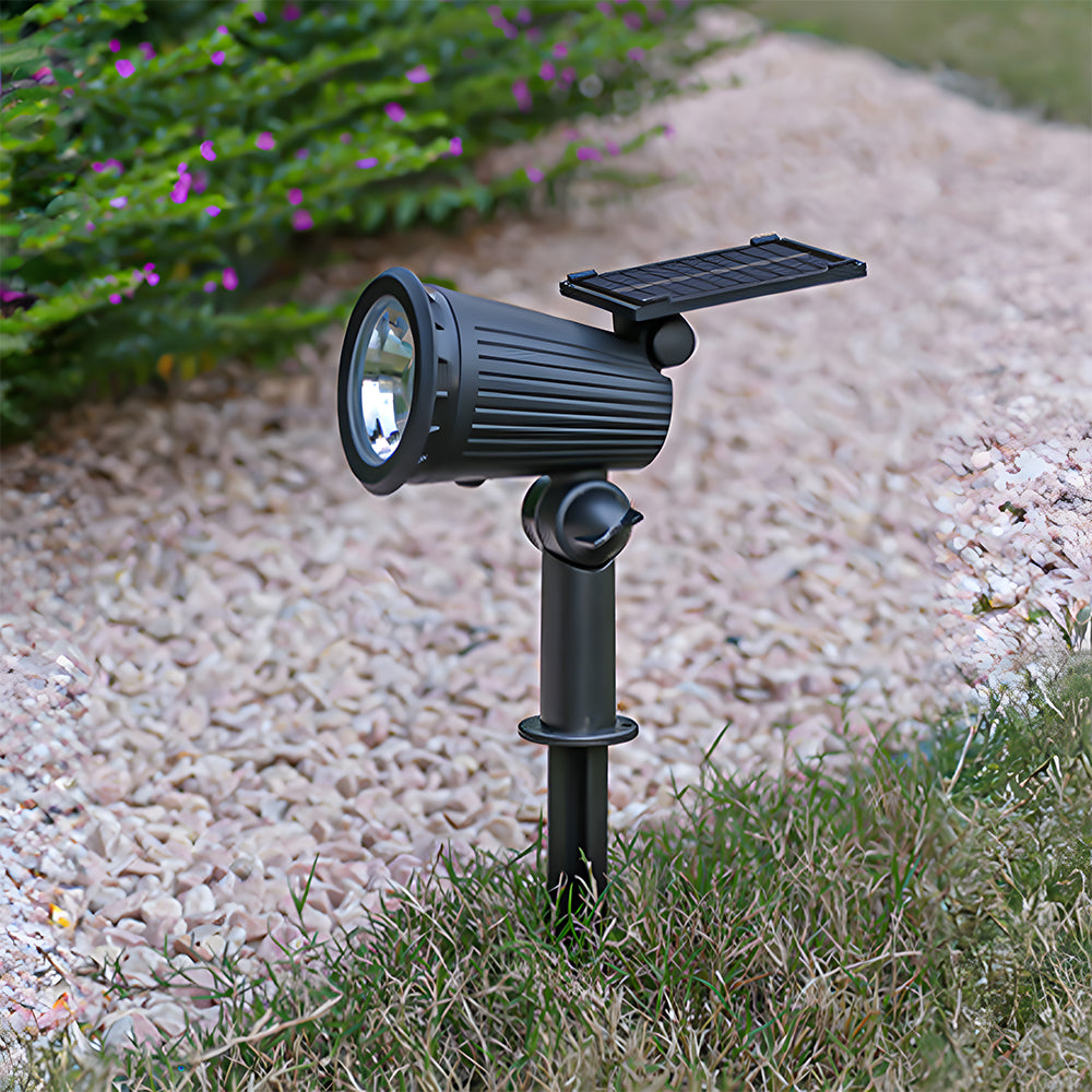 Solar Power Modern Black Outdoor Floor Lights