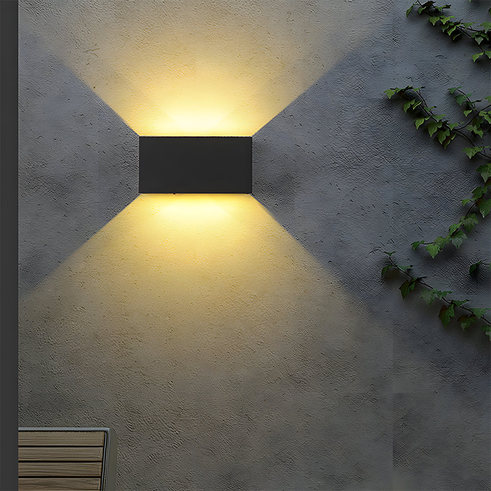 LED Rectangle Black Outdoor Wall Lamp IP65