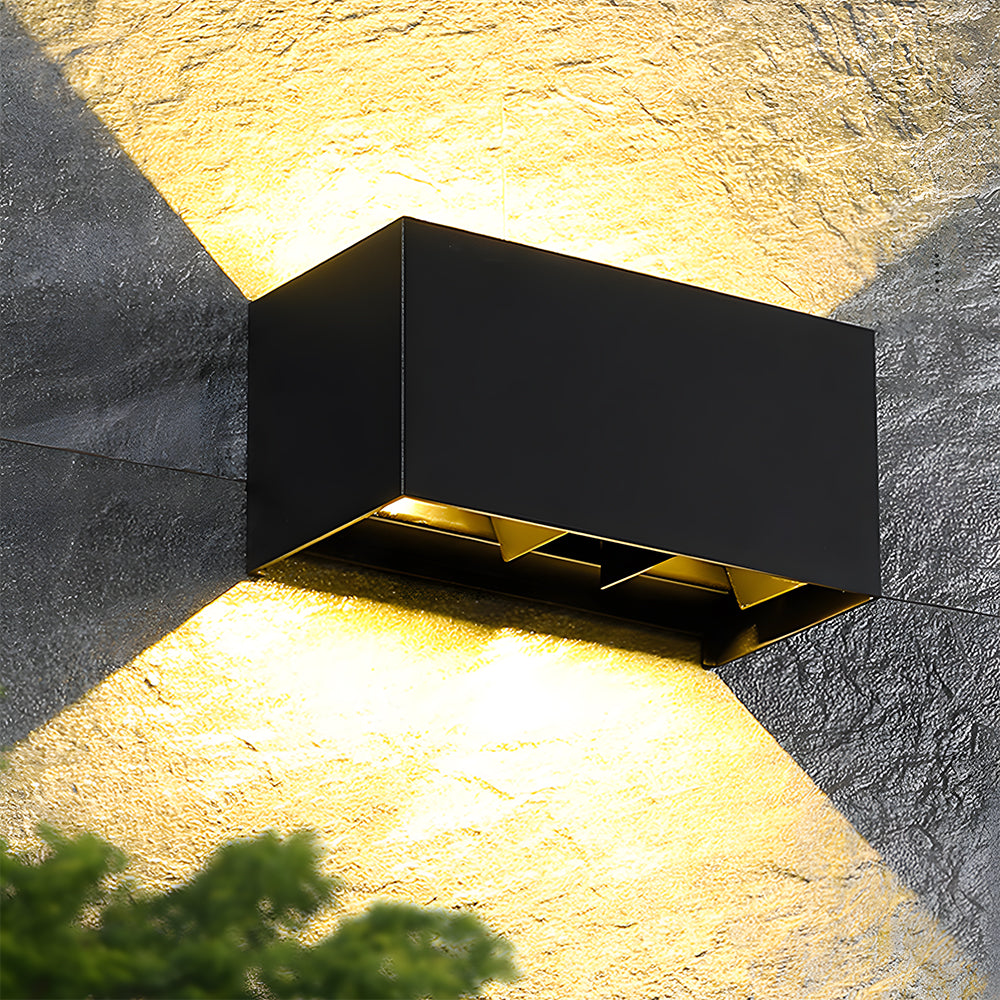 LED Rectangle Black Outdoor Wall Lamp IP65