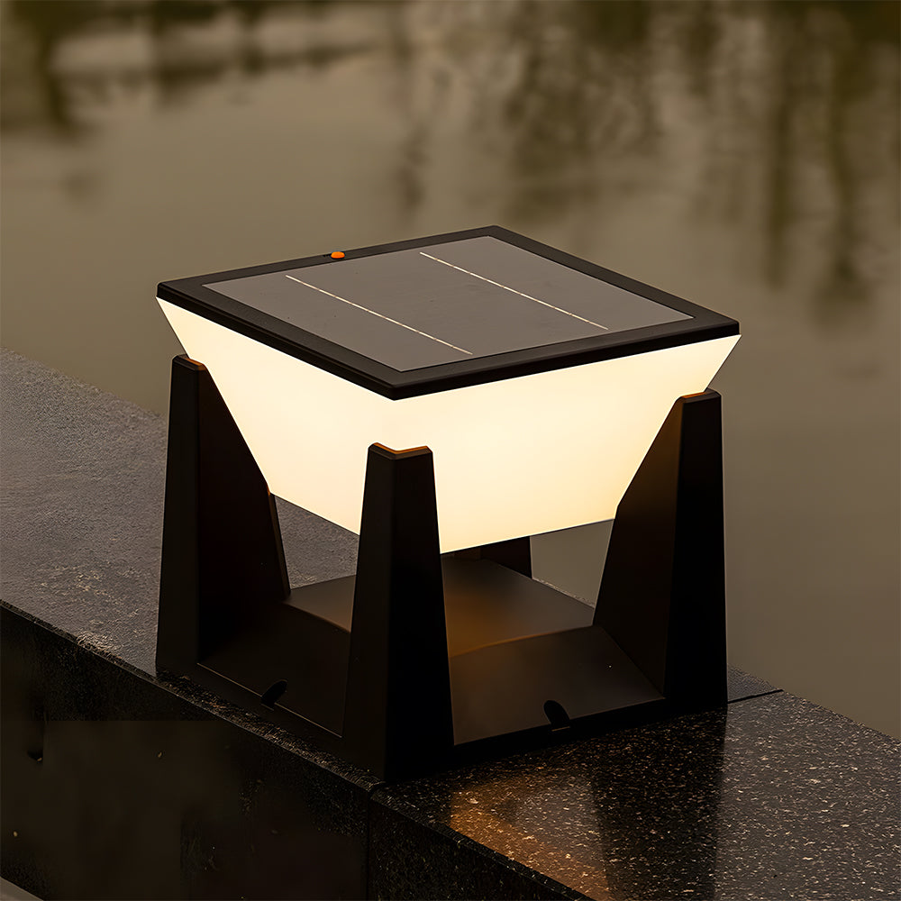 Simple Solar Power Black Outdoor LED Wall/Floor Lights