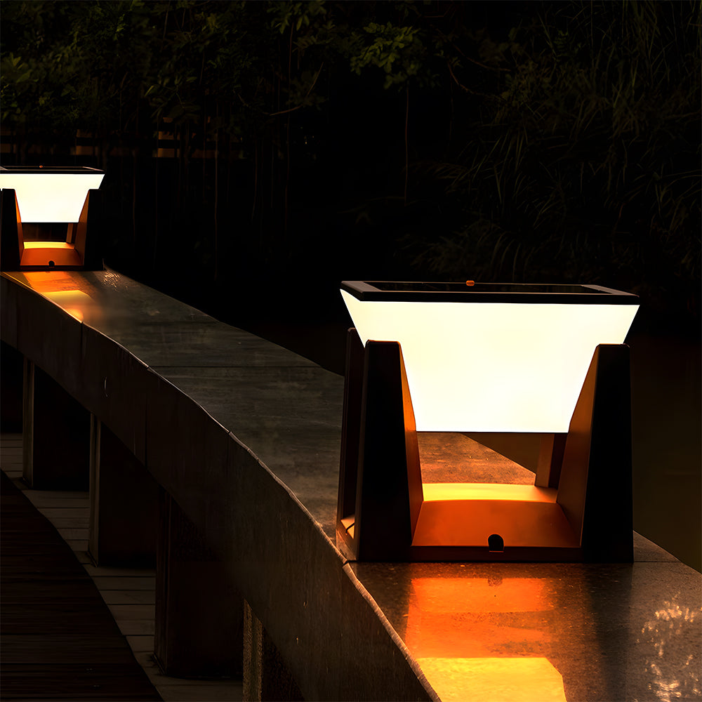 Simple Solar Power Black Outdoor LED Wall/Floor Lights