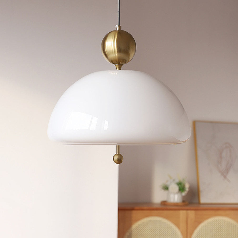 Modern Red Glass Simple Pendant Light For Living Room