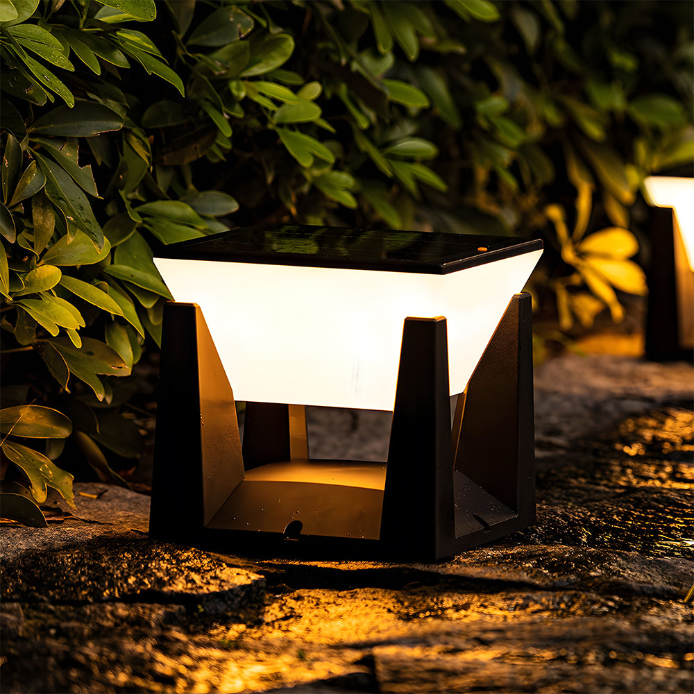Simple Solar Power Black Outdoor LED Wall/Floor Lights