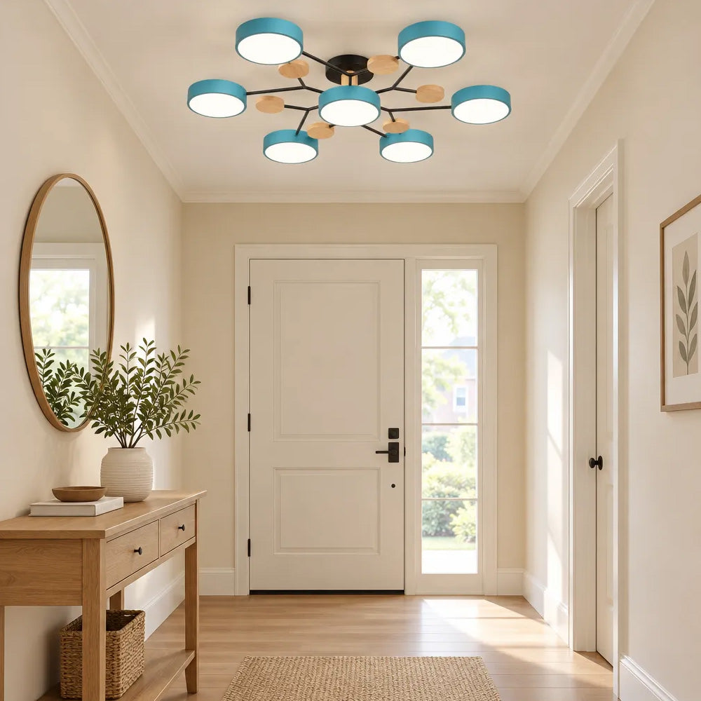 Nordic Wood Flush Mount Ceiling Light for Bedroom