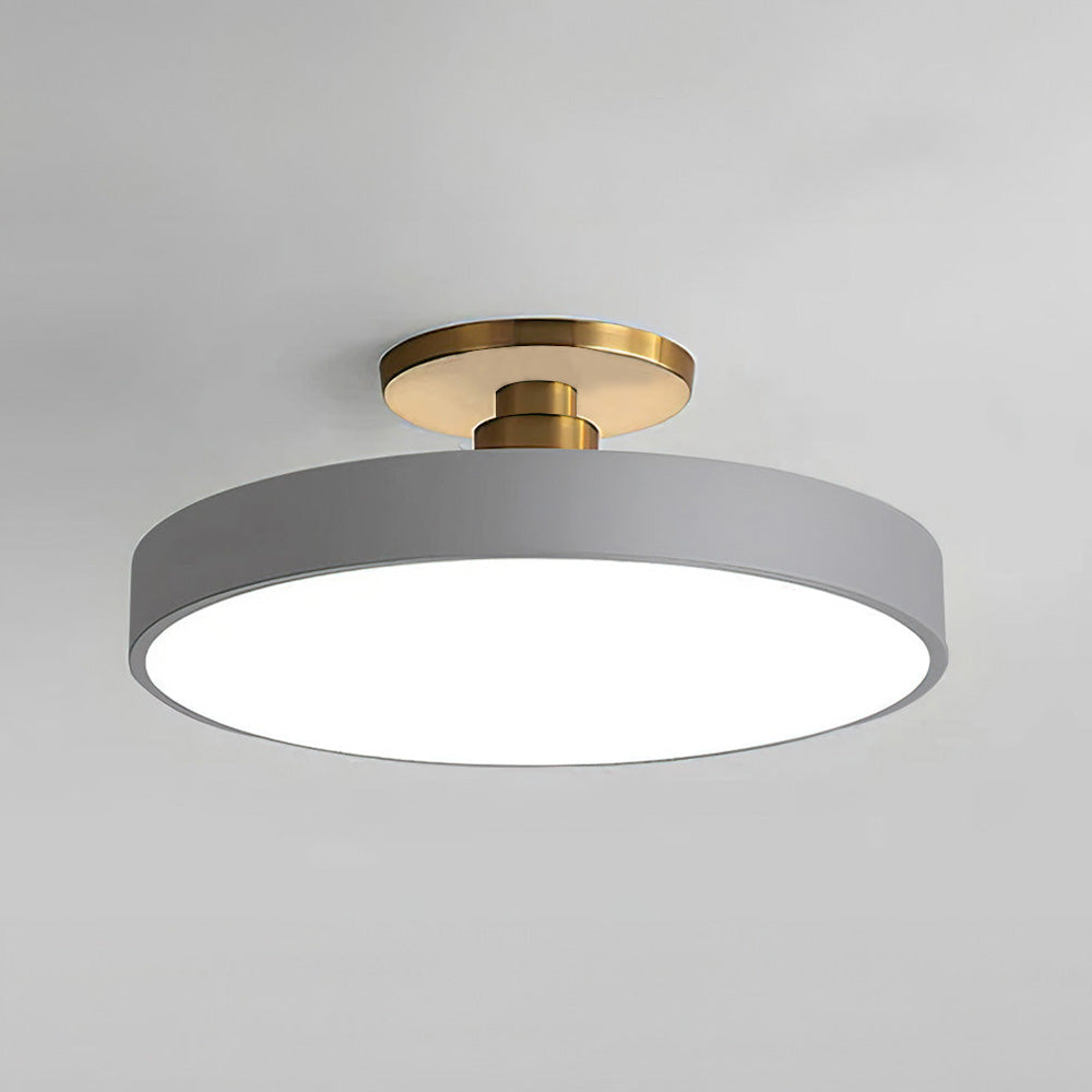 Modern Concise Circular LED Semi Flush Mount Ceiling Lights for Bedroom