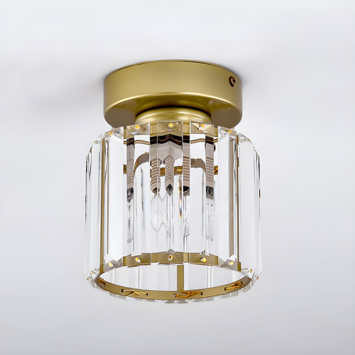 Hallway Crystal Circle Flush Mount Ceiling Light