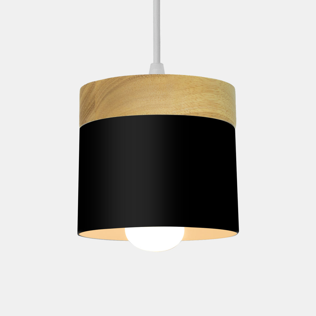 Nordic Wood Cylindrical Suspension Lamp