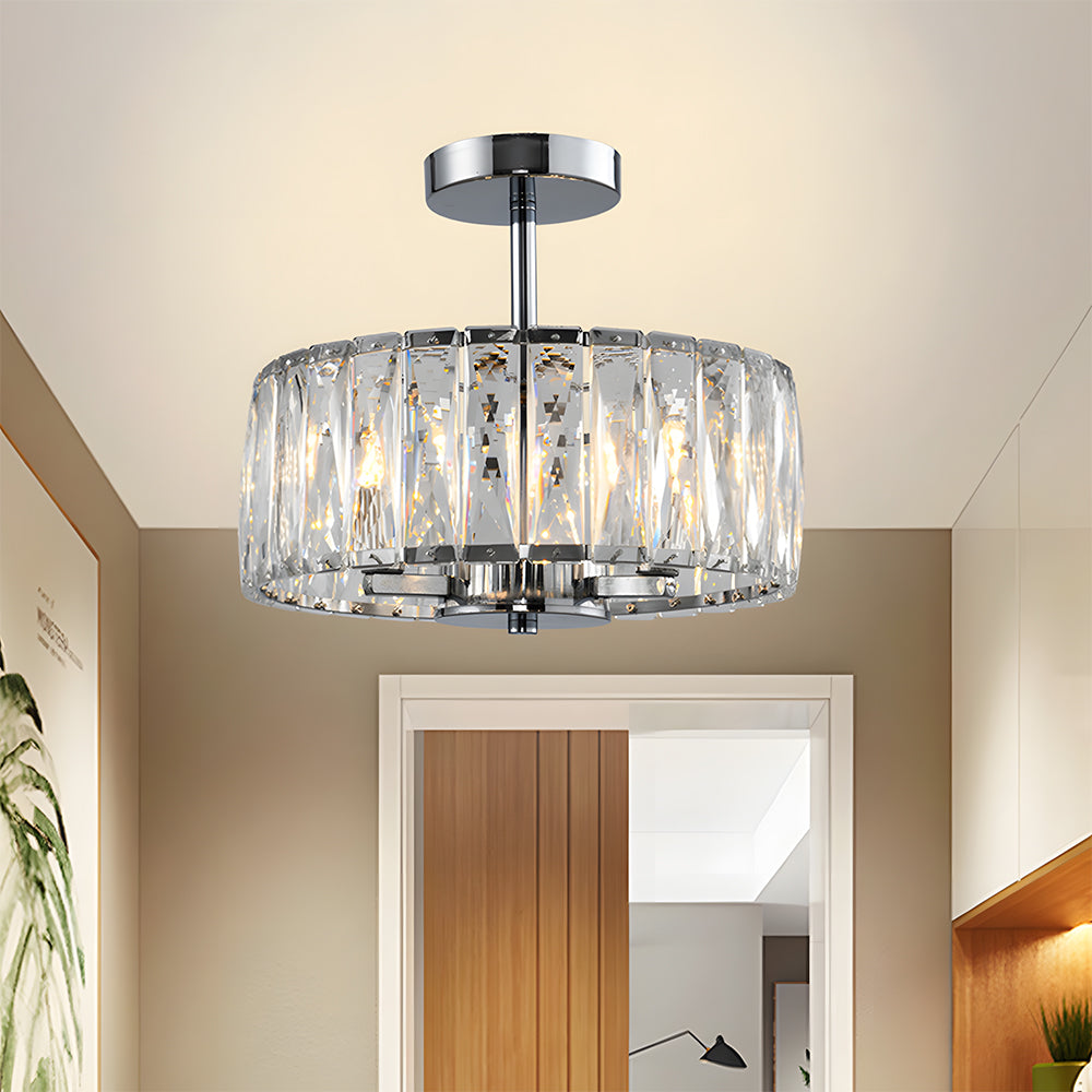 Crystal Semi Flush Mount Ceiling Light Fixture
