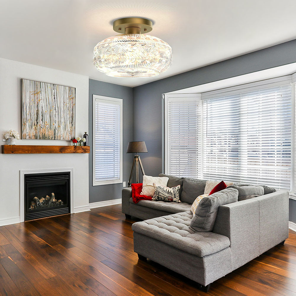 Luxury Minimalist Metal Glass Round Ceiling Light