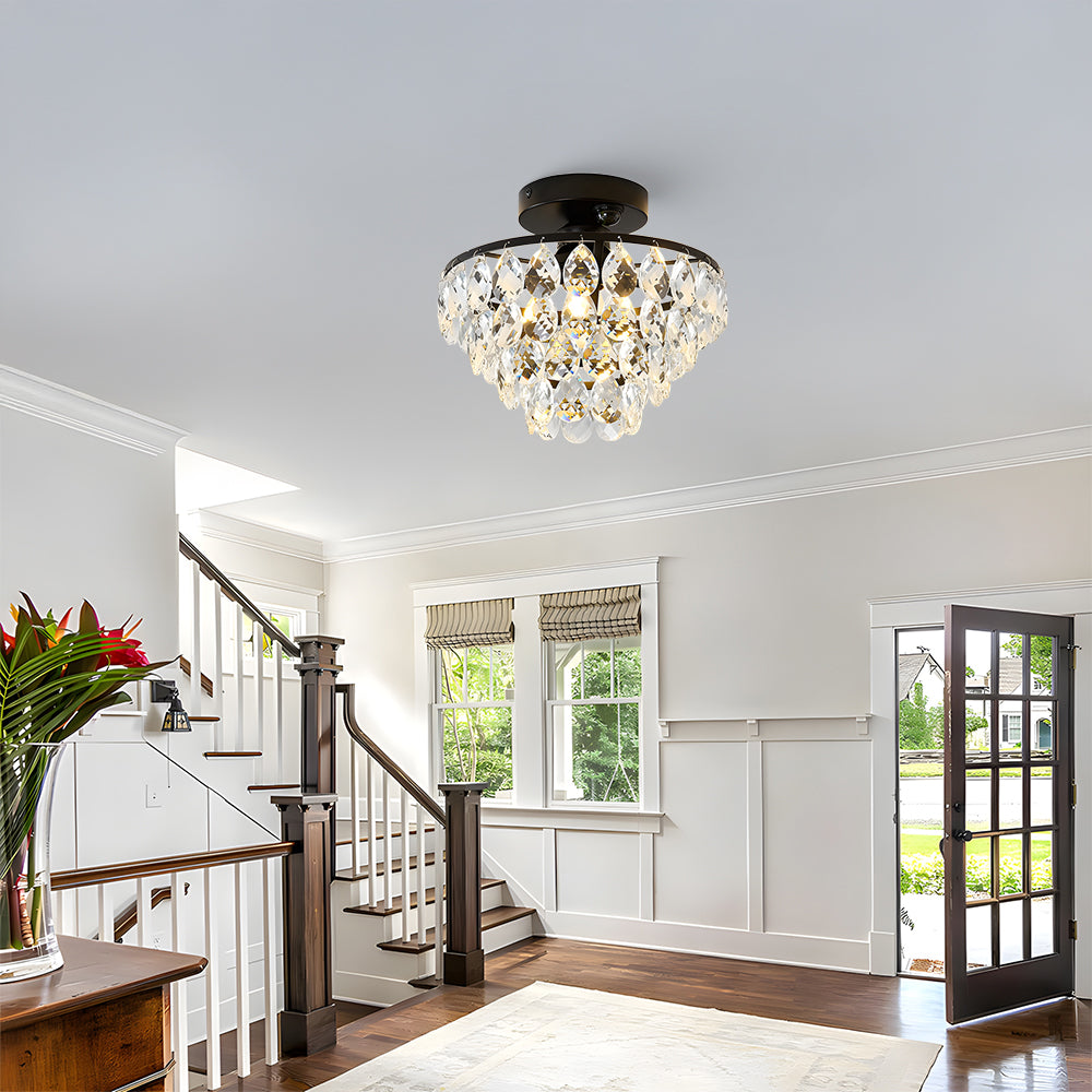 Crystal Semi Flush Mount Ceiling Lights for Hallway