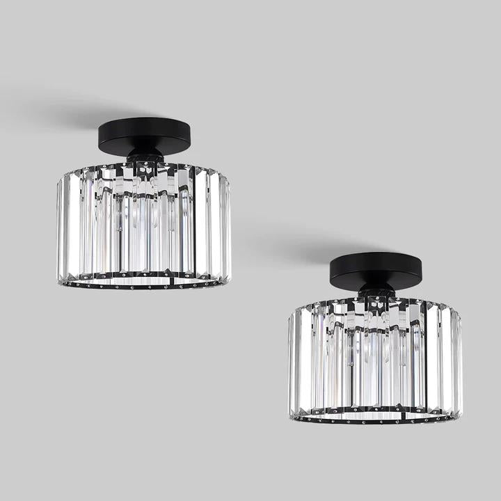 Set of 2 Crystal Ceiling Light for Hallway Living Room