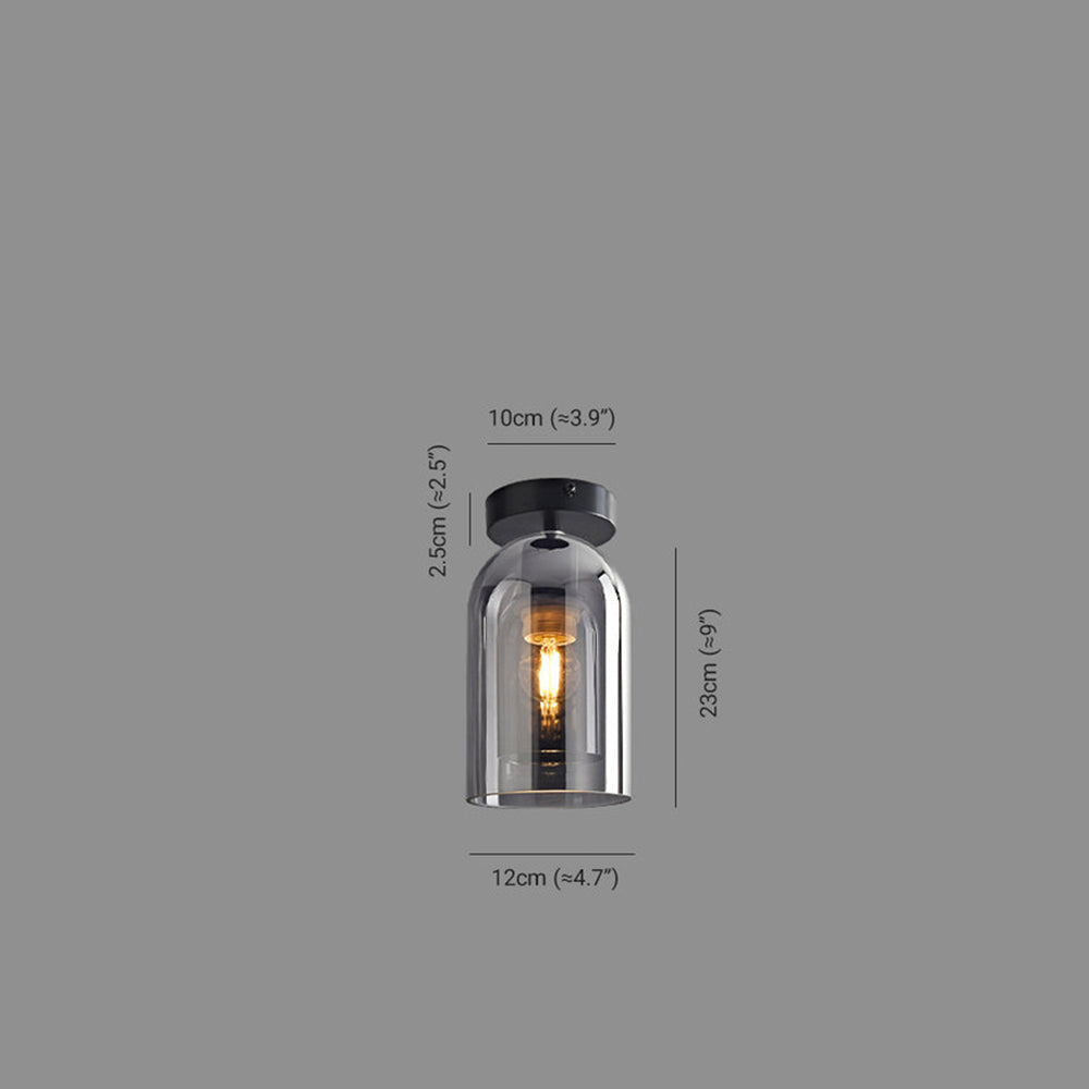 Glass Semi-Flush Mount Ceiling Light