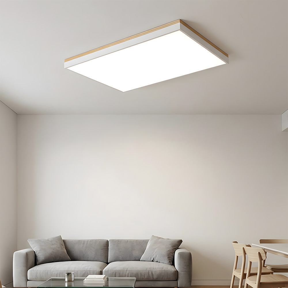 Modern Wooden Dimmable Flush Mount LED Ceiling Lights for Living Room Hallway