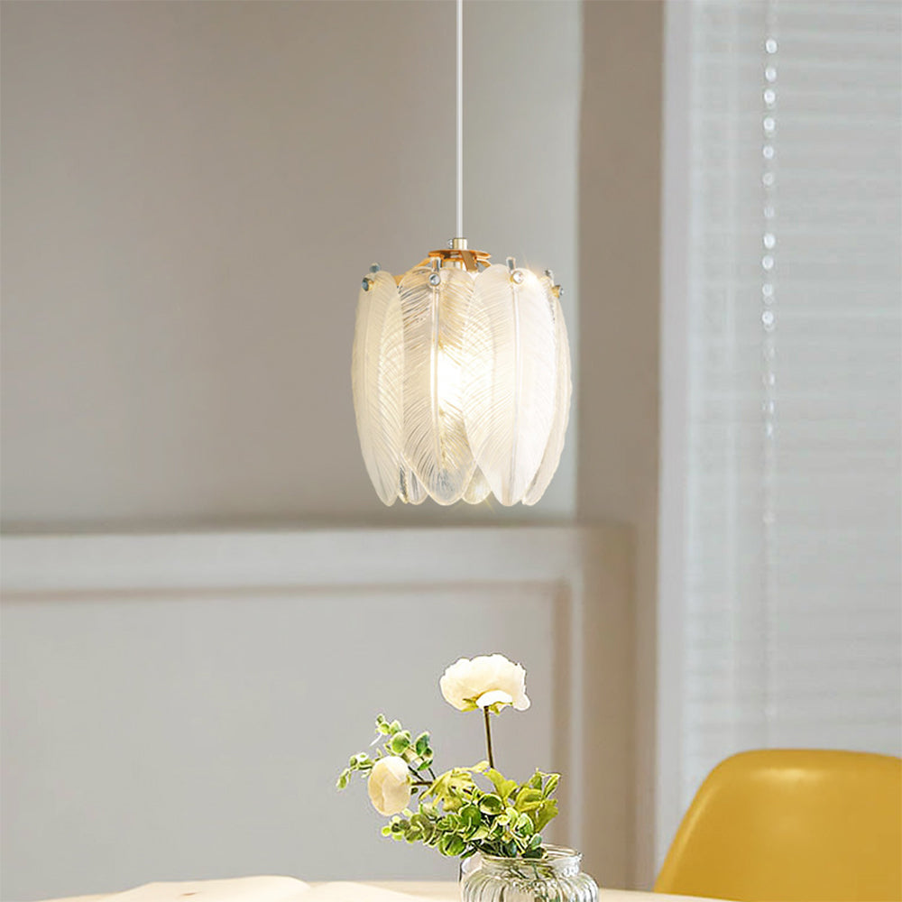 French Feather Glass Pendant Lights