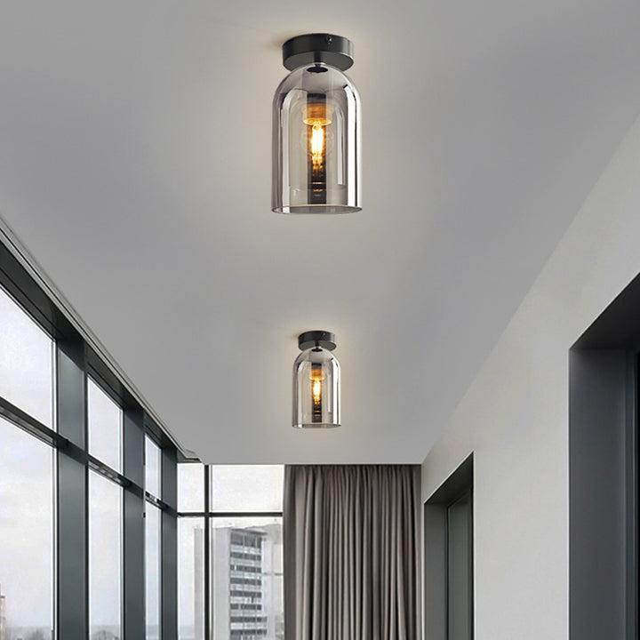 Glass Semi-Flush Mount Ceiling Light