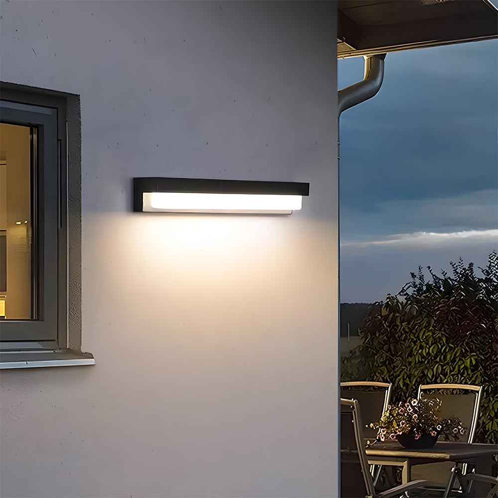 Solar Linear Black LED Outdoor Wall Light
