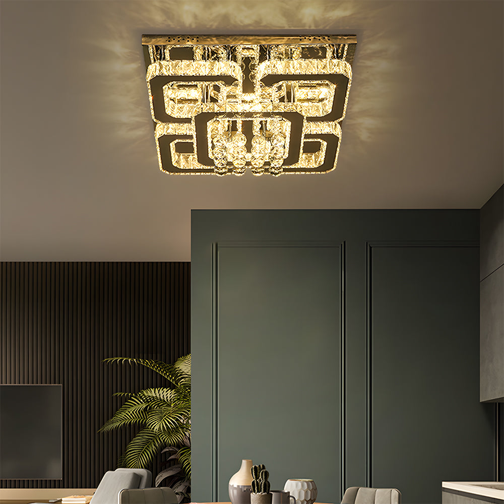 Nordic LED Crystal Square Ceiling Light