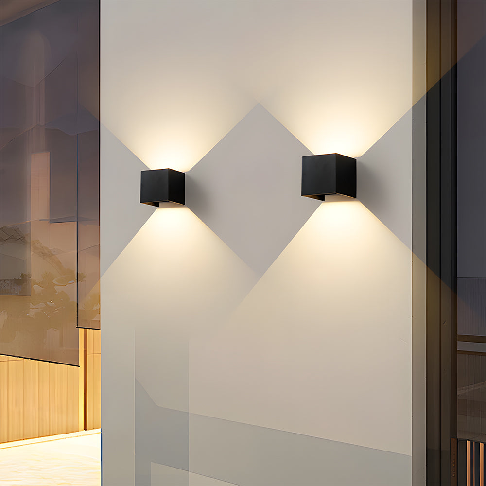 LED Rectangle Black Outdoor Wall Lamp IP65