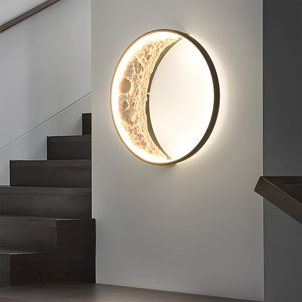 Art Decor Moon Shaped Waterproof Outdoor LED Wall Lights IP65