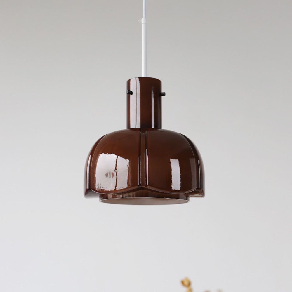 Minimalism Glass Flower Shape Pendant Light