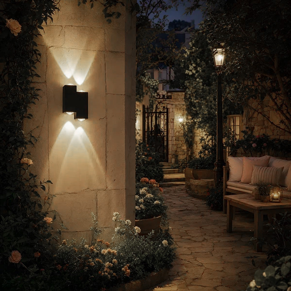Modern Stepped Aluminium LED Outdoor Wall Lights for Entryway