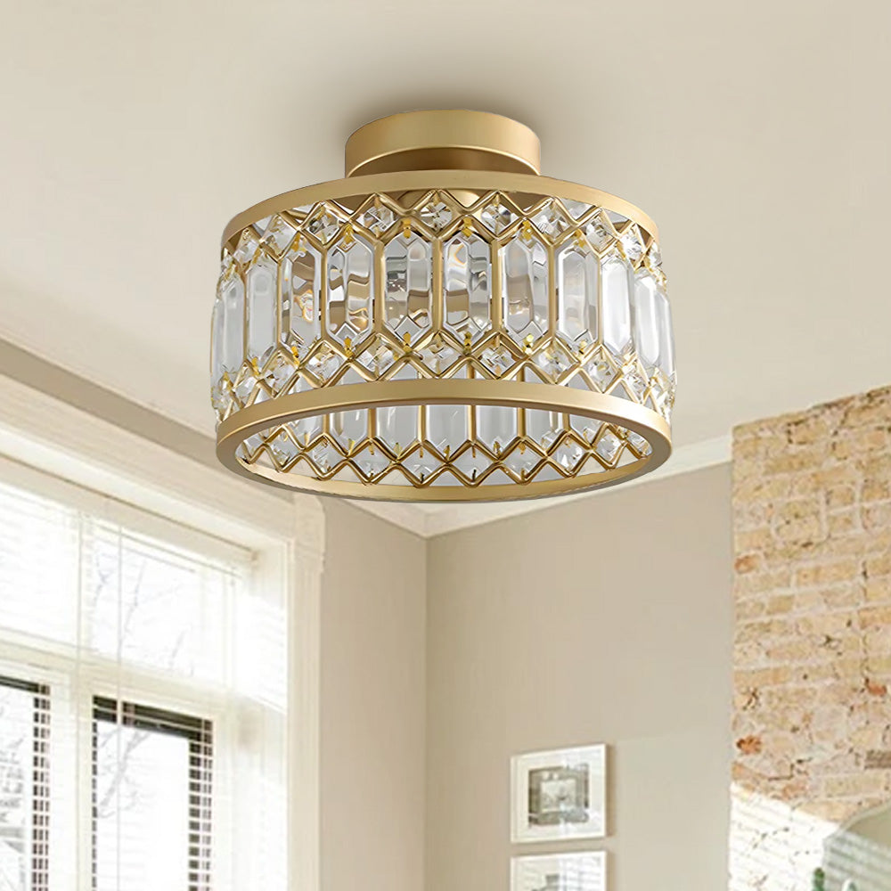 Set of 2 modern hallway crystal ceiling lights