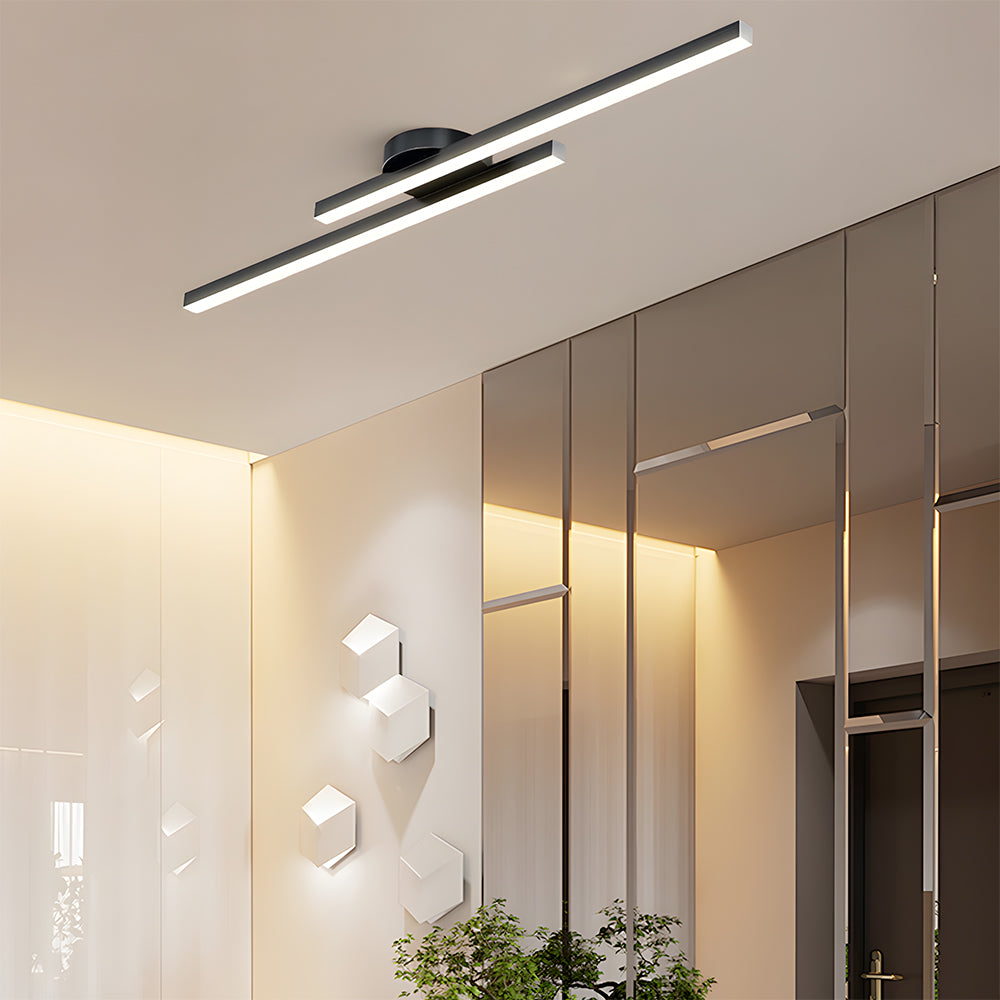 Modern Black Long Strip LED Ceiling Lights