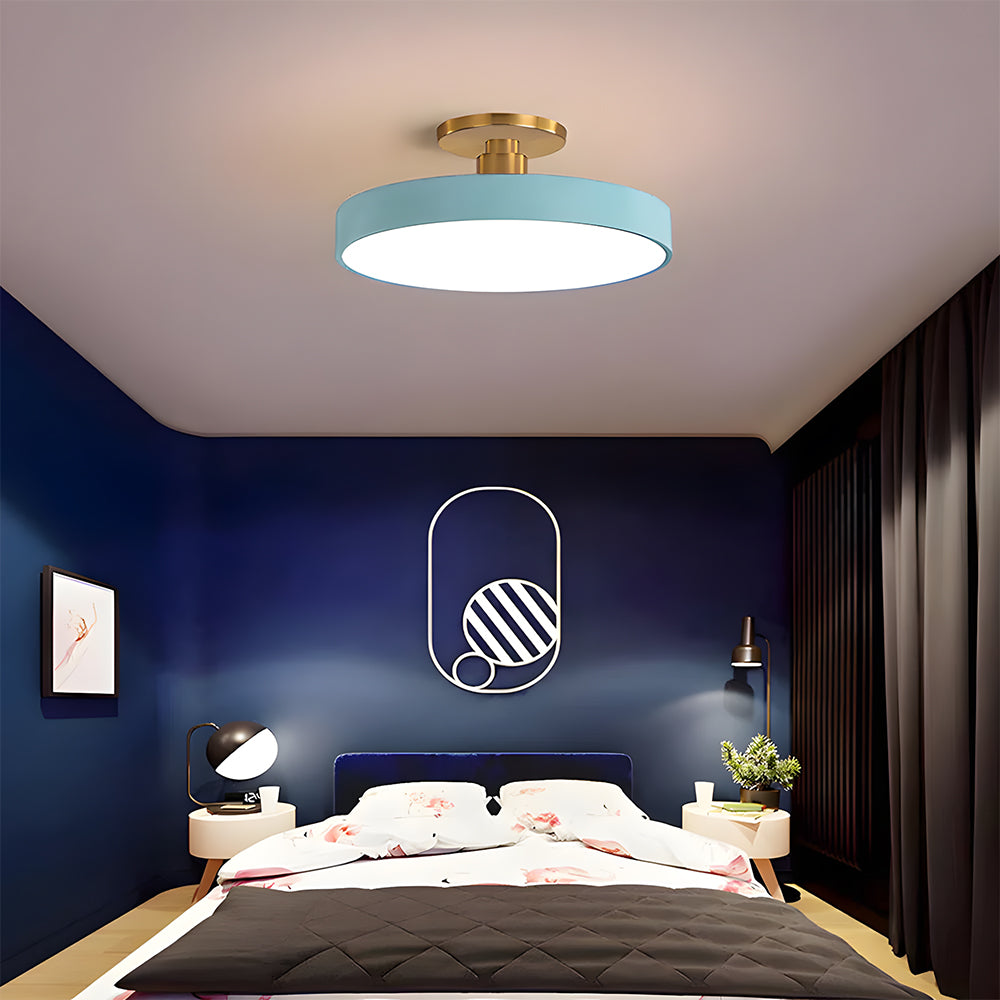 Modern Concise Circular LED Semi Flush Mount Ceiling Light