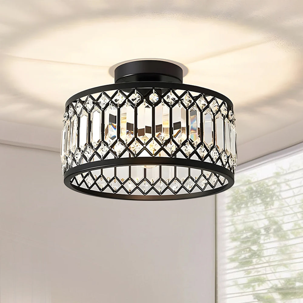 Contemporary semi flush mount crystal hall ceiling lights