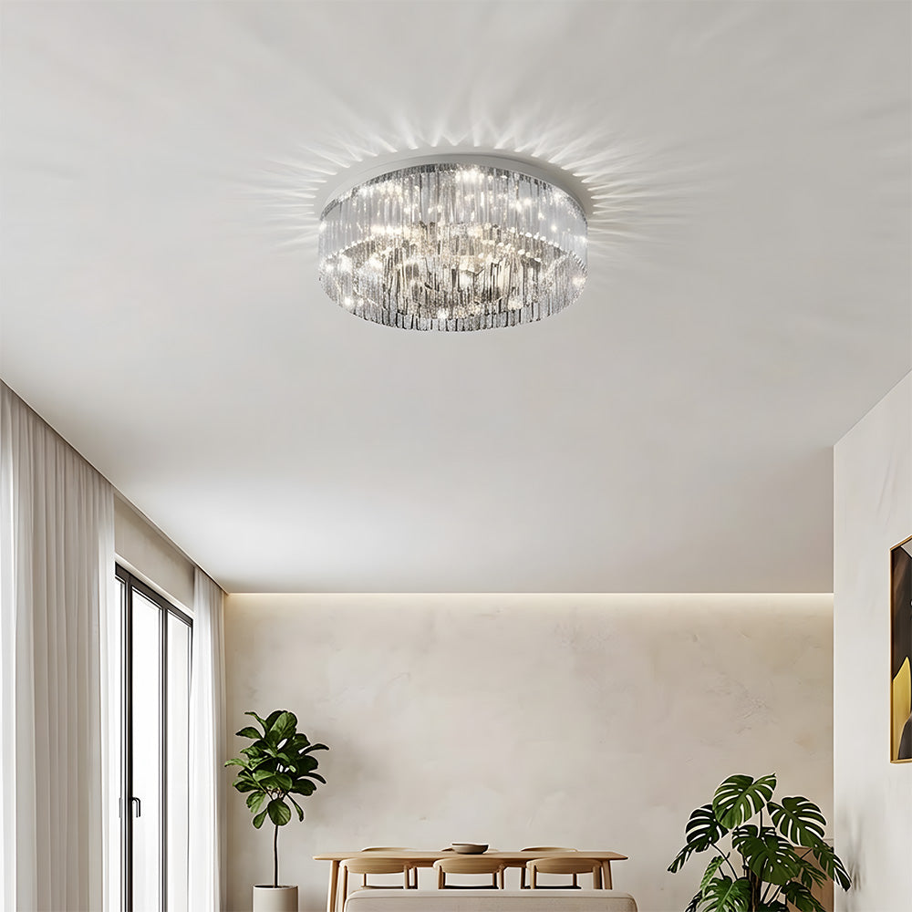 Luxury Crystal Round Flush Mount LED Ceiling Lights for Living Room