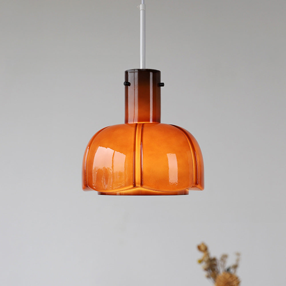 Minimalism Glass Flower Shape Pendant Light