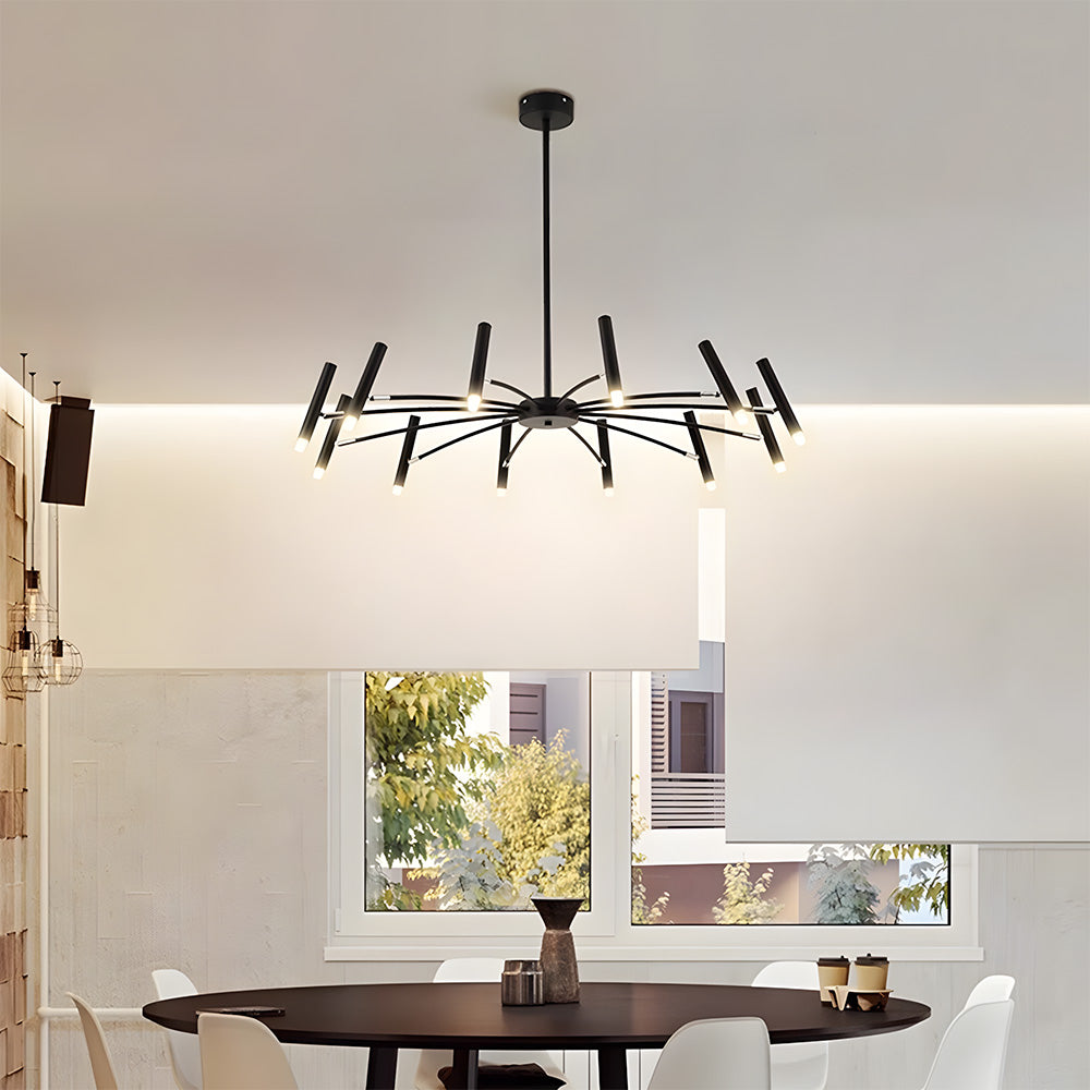 Modern Radial Multi-Light Iron Ceiling Light for Living Room