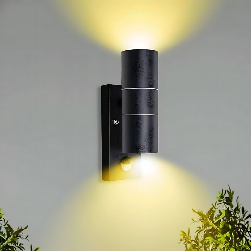 Double Cylindrical Stainless Steel Outdoor Wall Lights for Entryway