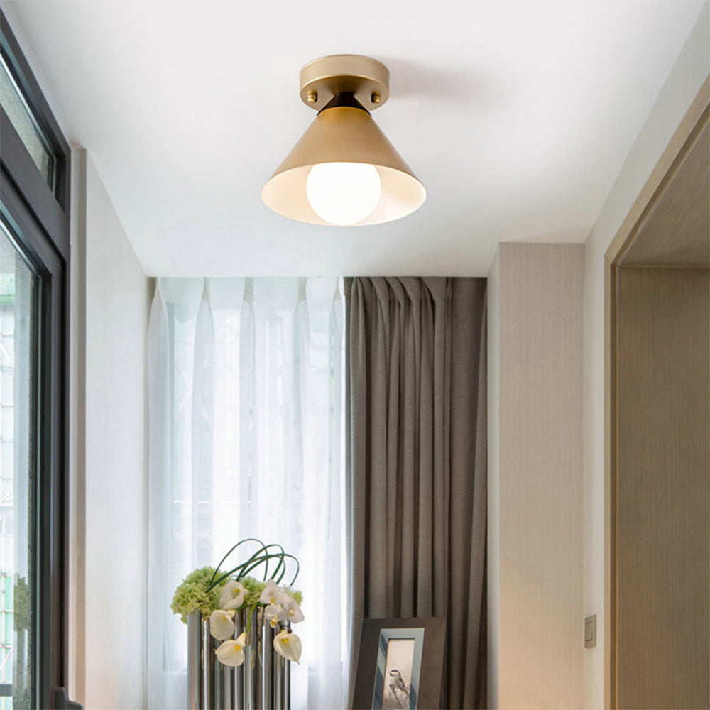 Modern Gold Flush Ceiling Light For Hallway