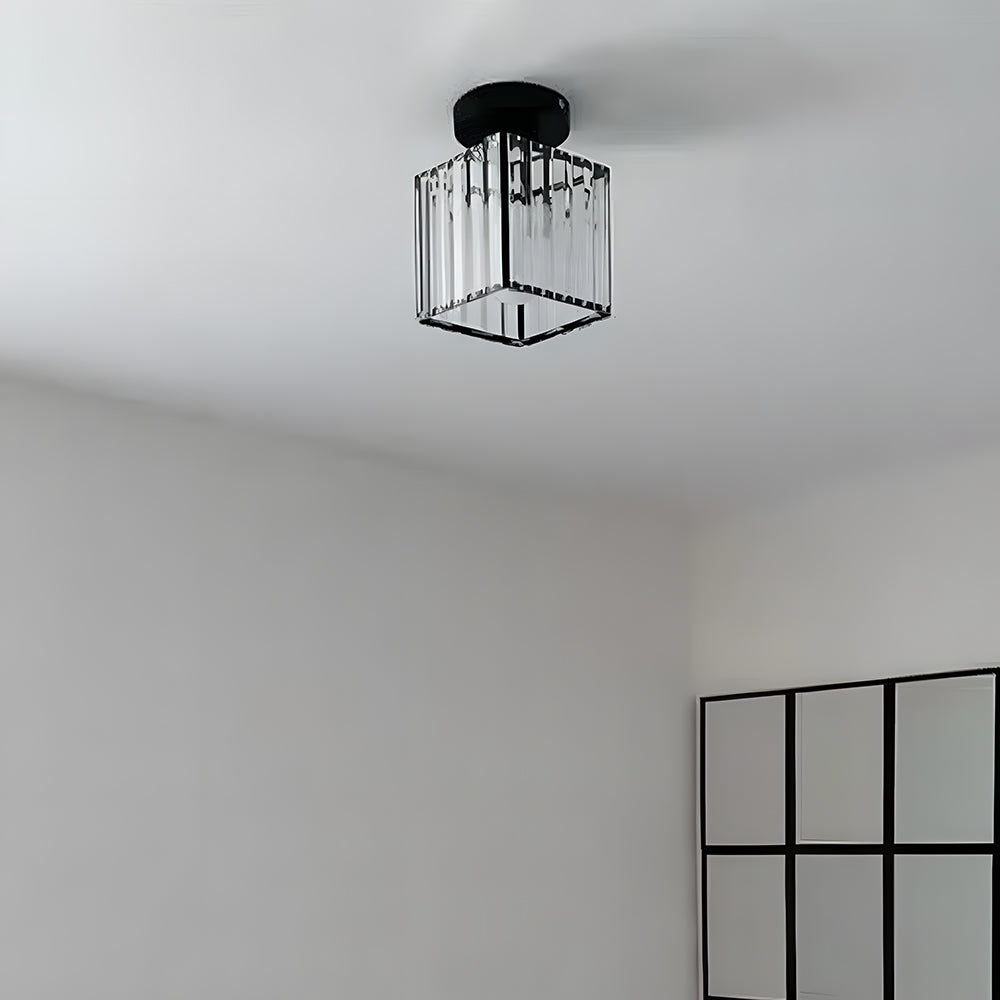 Mini Crystal Ceiling Light, black, E27, 13cm