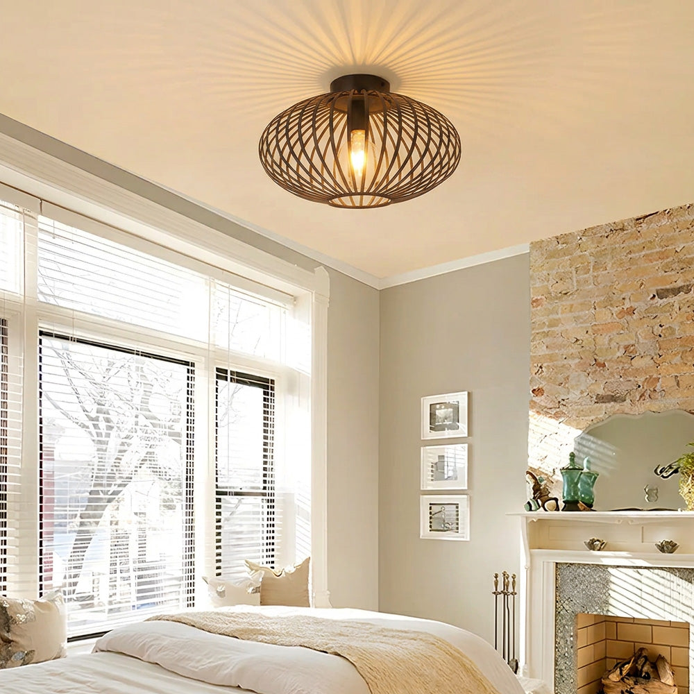 Vintage Industrial Metal Cage Ceiling Lights for Hallway Kitchen