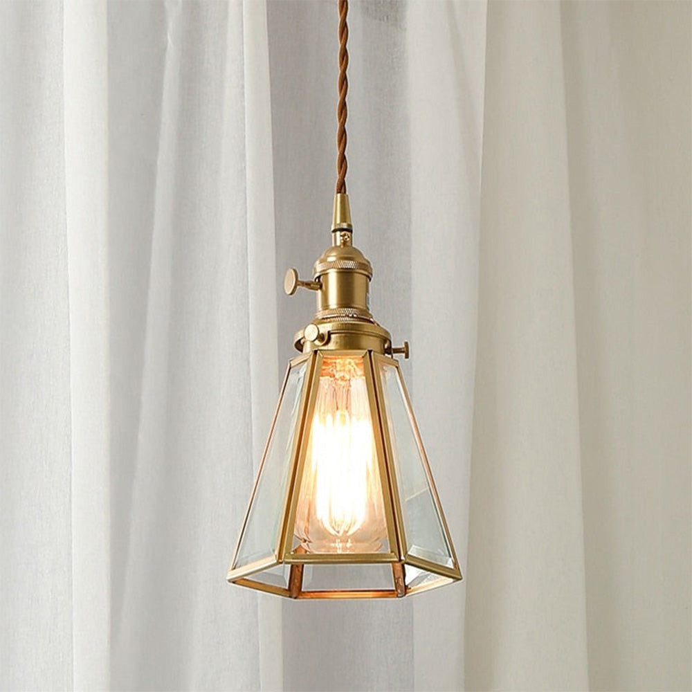 Modern Clear Metal Glass Pendant Light
