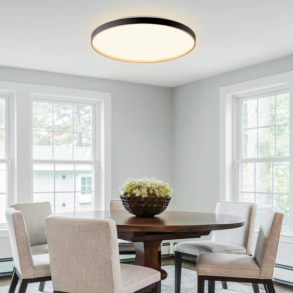 Black Round Flush Ceiling Light For Living Room