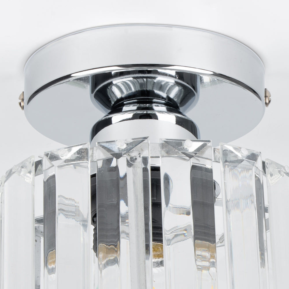 Set of 2 Crystal Hallway Semi Flush Mount Ceiling Light