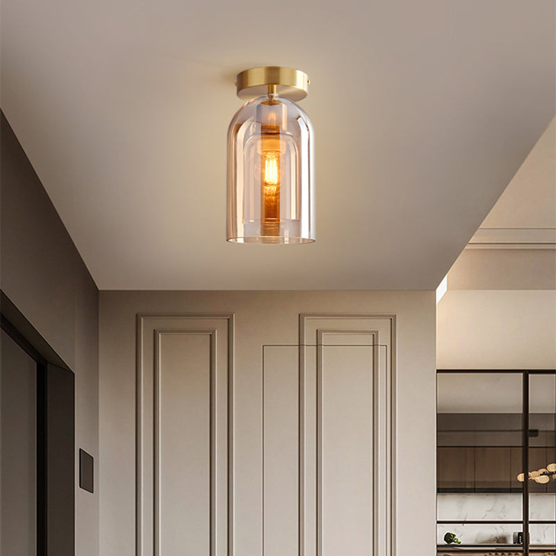 Glass Semi-Flush Mount Ceiling Light