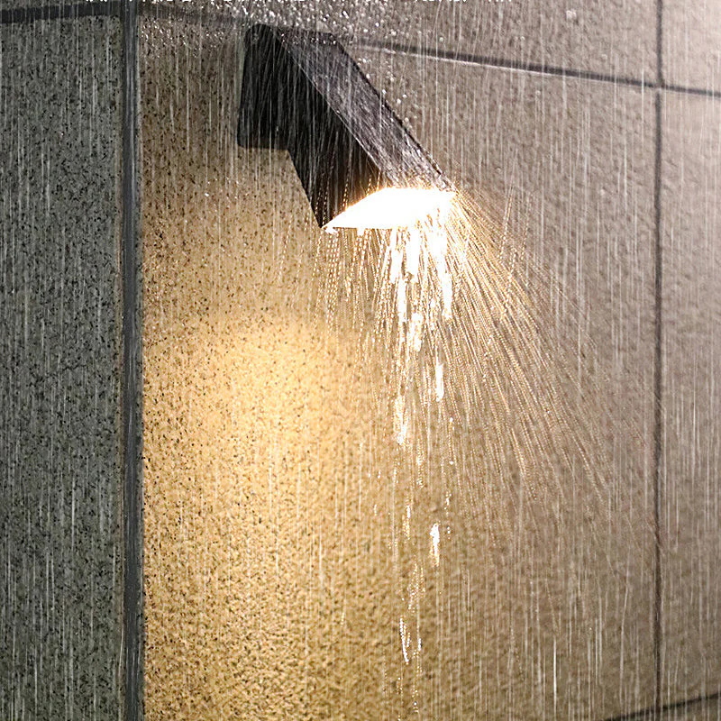 IP54 Waterproof Black Solar Powered Outdoor Wall Lights, Dusk-to-Dawn