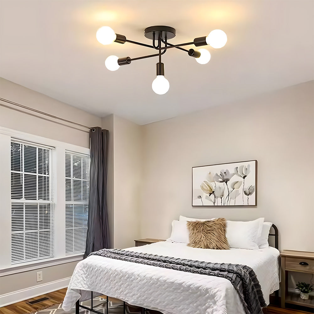 Industrial Style Semi-Flush Mount Ceiling Lights for Living Room