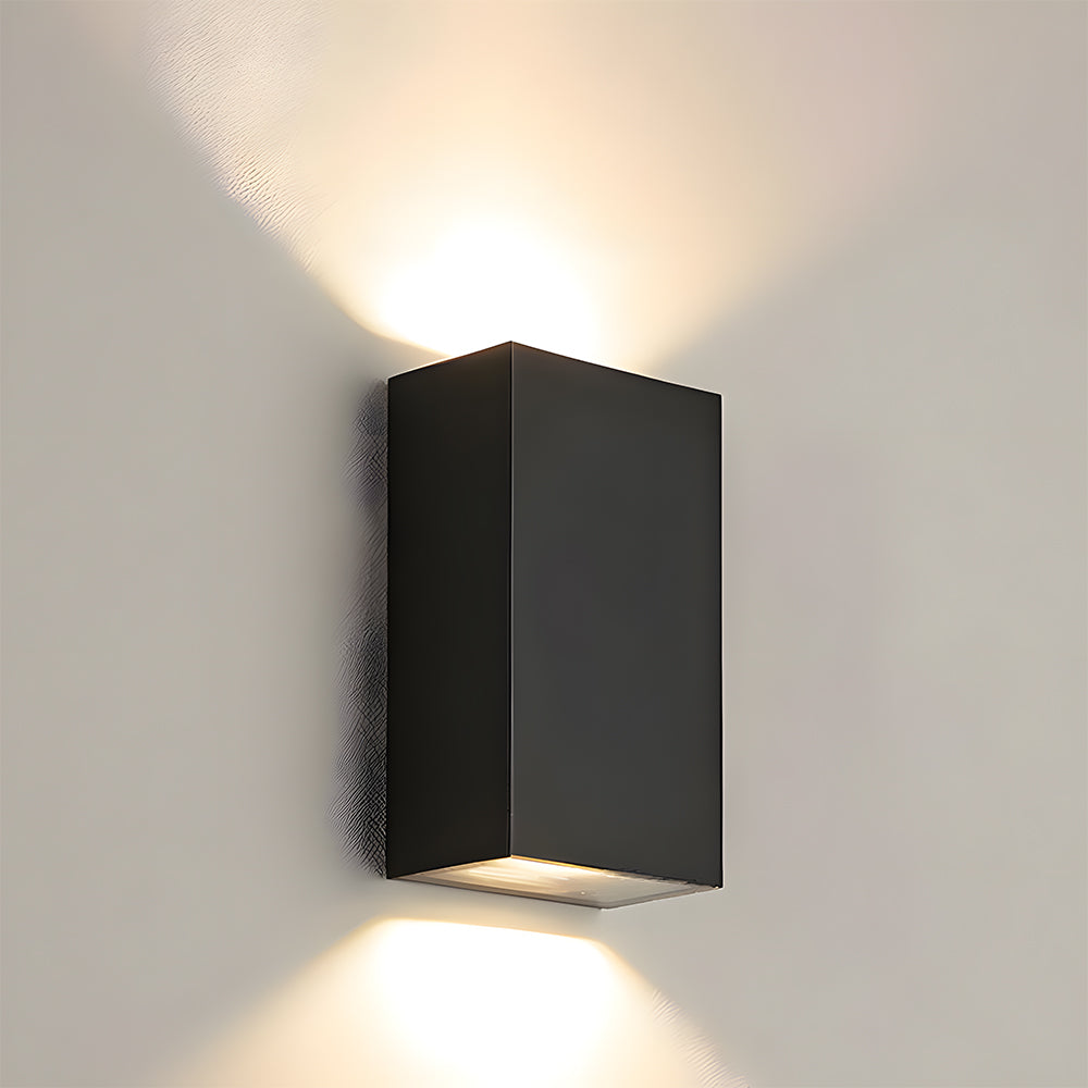 LED Rectangle Black Outdoor Wall Lamp IP65